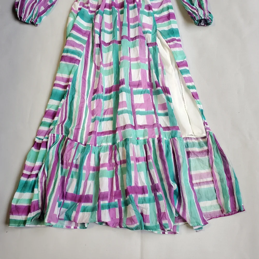 NWT$800 PatBO Seagreen Riviera Plunge Cutout Maxi Bodysuit Dress Open Back S 2-4 - Picture 7 of 16